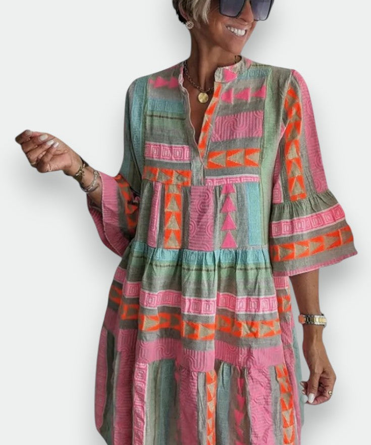 Robe Évasée Bohème "Juliane" – À Volants