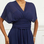 Robe midi "Helena" – Bleu marine habillée