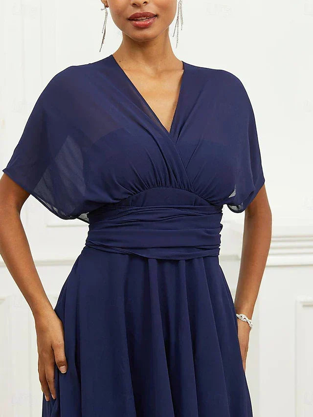 Robe midi "Helena" – Bleu marine habillée